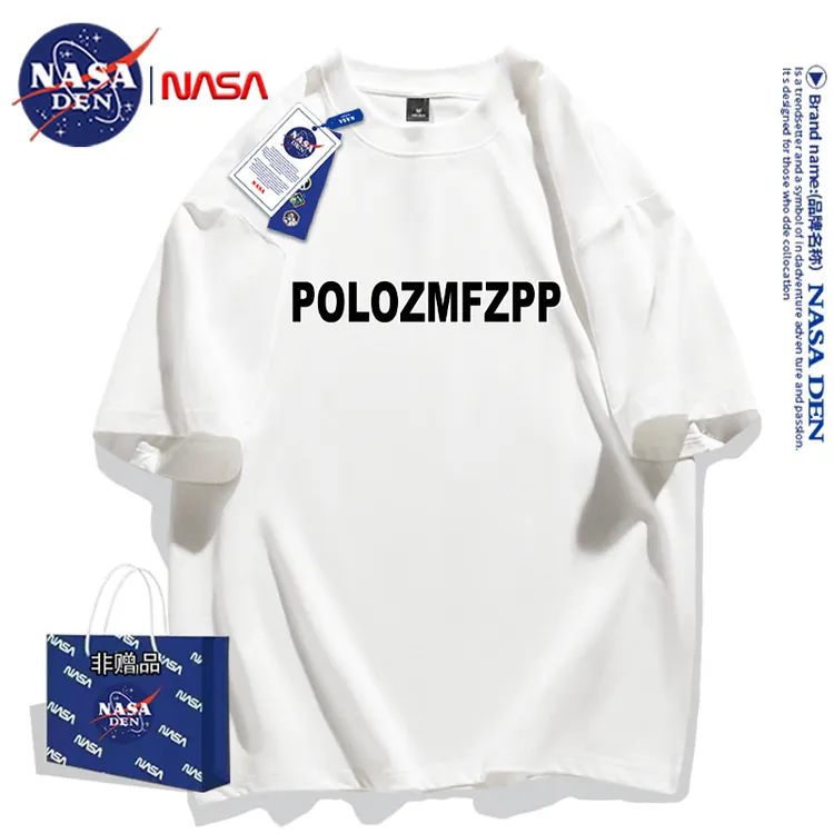  NASA联名2024年新款夏季短袖t恤男士设计感纯棉重磅小众半袖体恤