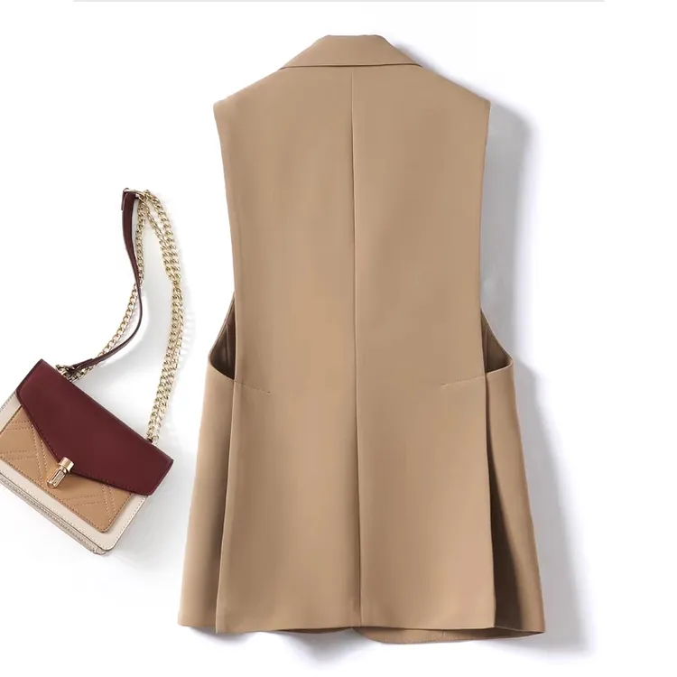 2025春秋新款西装马甲女洋气一粒扣马夹小个子设计感西服背心坎肩