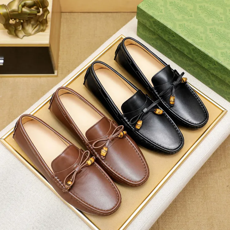 新款真皮豆豆鞋时尚百搭高端潮流男士休闲皮鞋透气舒适驾车鞋男鞋