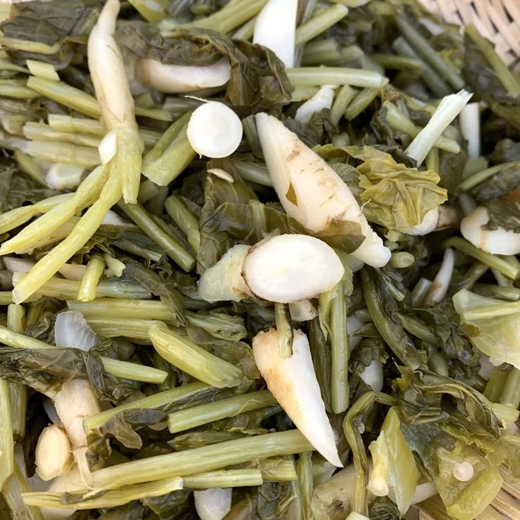 广西特产萝卜苗酸菜灵山萝卜菜农家腌制萝卜尾萝卜梗咸菜500g/包