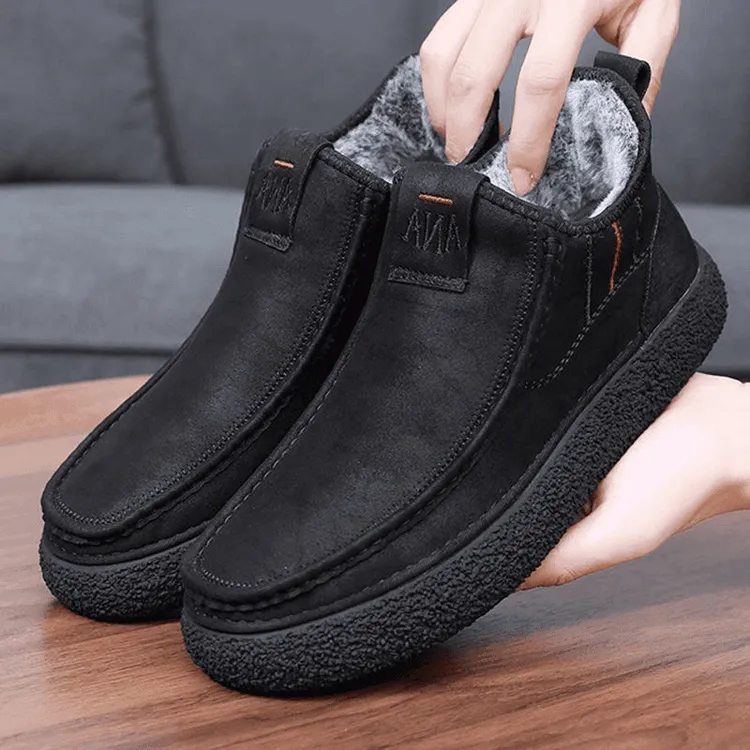 老北京布鞋男士冬季老人鞋加绒保暖加厚高帮防寒一脚蹬休闲鞋棉鞋