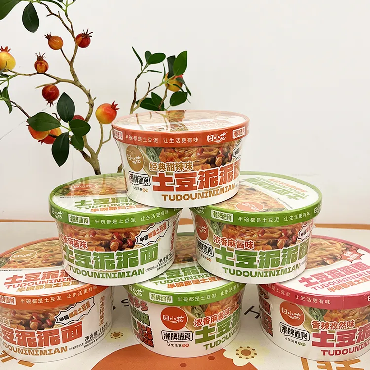 田小花土豆泥泥面拌面香辣味麻酱甜辣泡面速食早餐宵夜土豆泥拌粉