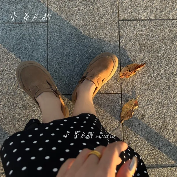 小半BAN｜【华夫饼】复古美拉德一脚蹬圆头勃肯鞋休闲百搭懒人必备