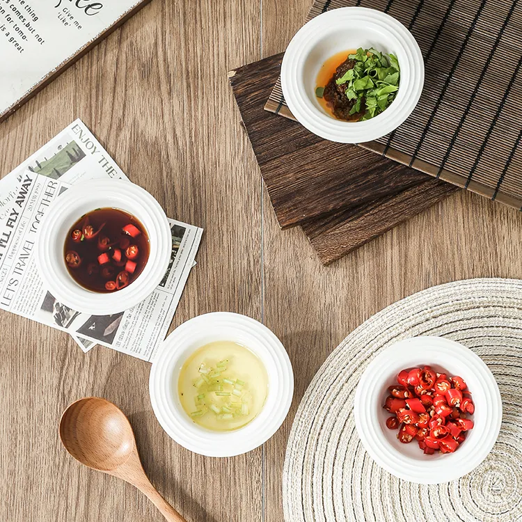 【四个装】北欧高温釉下彩草帽盘草帽碟蘸料碟烧烤调味碟创意陶瓷碟