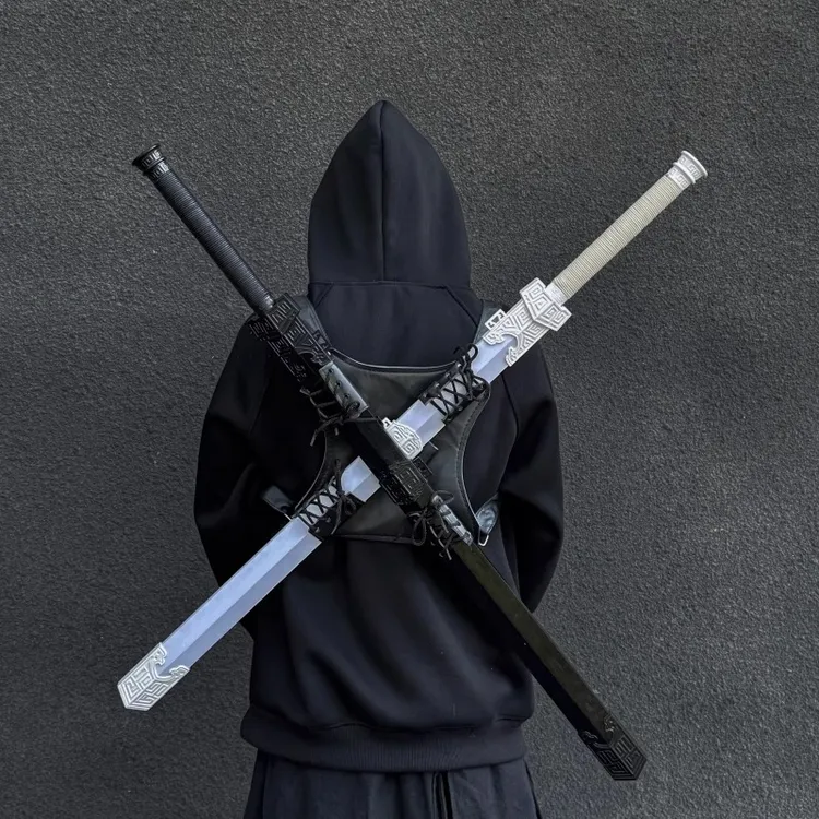 居合道武士道国潮腰带皮套刀布袋挂腰死侍时尚动漫道具背剑袋百搭