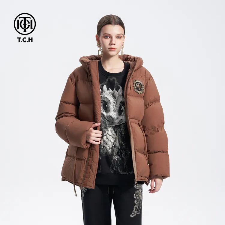 TCH烫钻可收腰羽绒服面包服男女冬季新款T72D198095