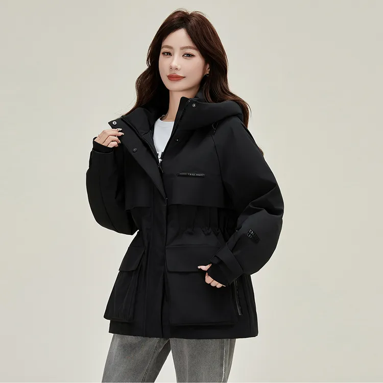 户外派克羽绒服女2025冬季新款中长款加厚保暖户外抗寒保暖外套女