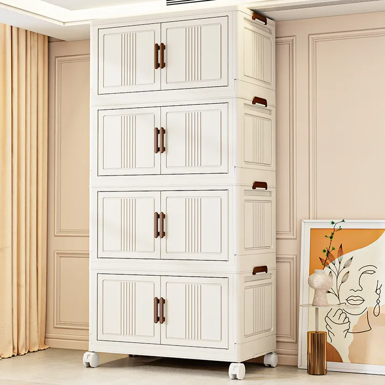 加厚透明折叠收纳柜家用玩具零食收纳箱宿舍衣服分层储物箱整理柜