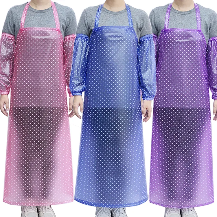 pvc围裙防水防油男女厨房食堂透明塑胶皮加长围腰水产专用工作服