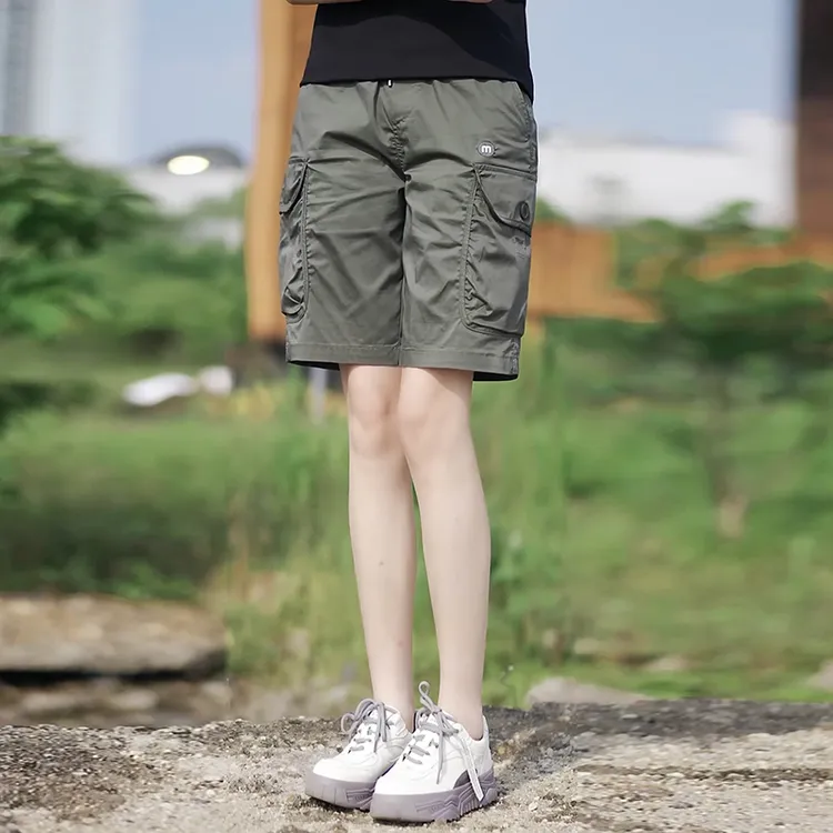 潮牌薄款速干工装裤女2025夏季新款宽松直筒男女同款五分休闲裤子