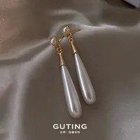 古婷/古婷 铜合金耳饰 10125优雅法式耳环长款复古高级感耳钉耳饰