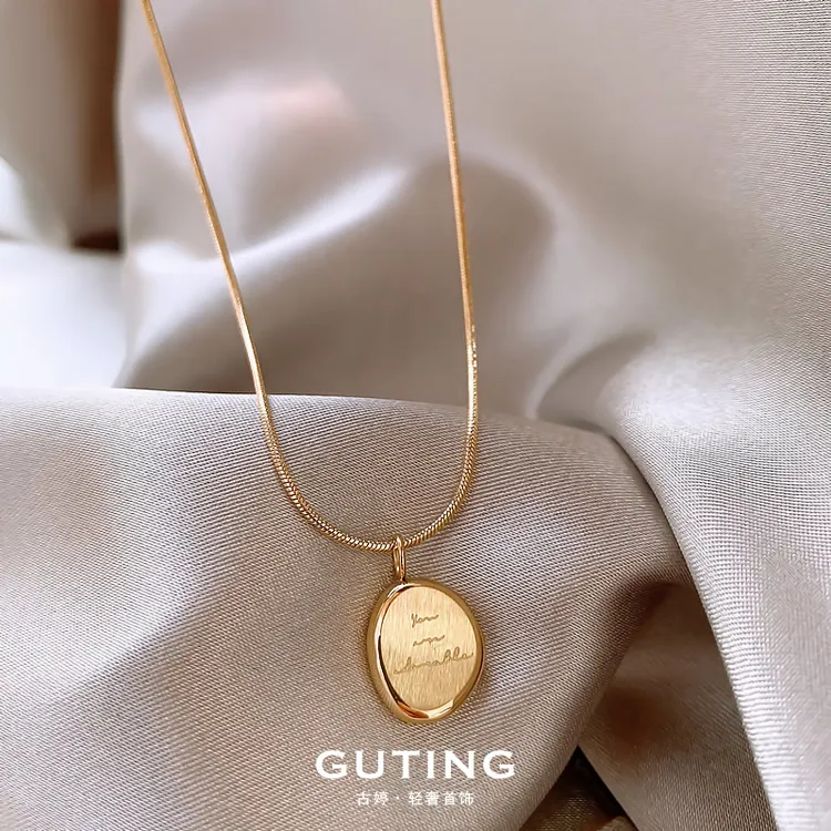 钛钢项链 3931钛钢项链简约气质不规则瑞丽通勤锁骨链饰品坠链