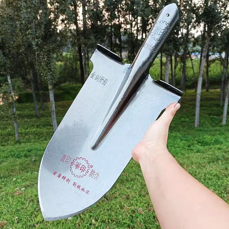 军印尖泥锹圆泥锹挖沟挖树挖山药尖锹园艺种植铲全钢加厚淬火泥锹