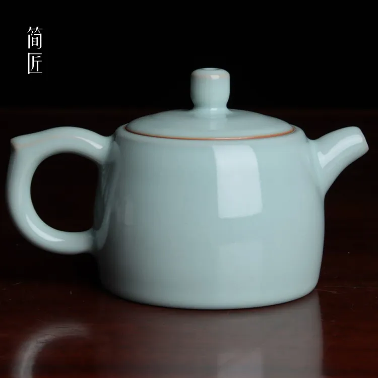 简匠臻选当代天青 高端汝窑纯手精工井栏壶匠人手作汝瓷壶
