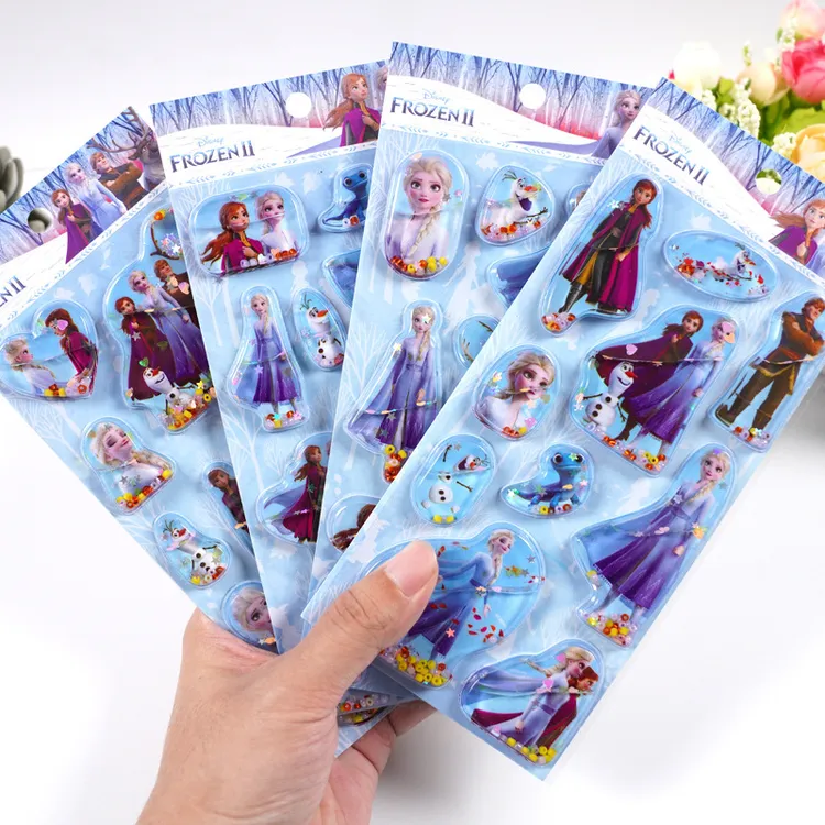 冰雪奇缘2爱莎安娜公主立体灌水贴贴纸女孩3D贴画儿童玩具手机贴