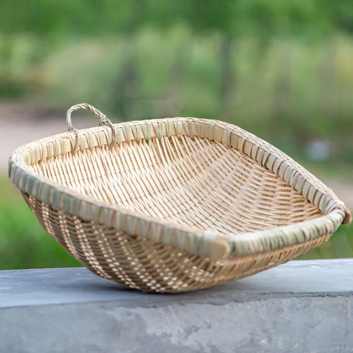 四川老式纯手工编织家用竹编筲箕淘米沥米洗菜竹节天然生态环保