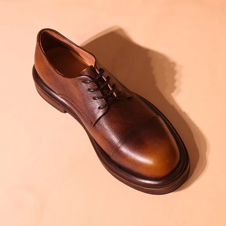 【原创手工】三接头皮鞋男士德比鞋男商务正装结婚鞋真皮英伦风