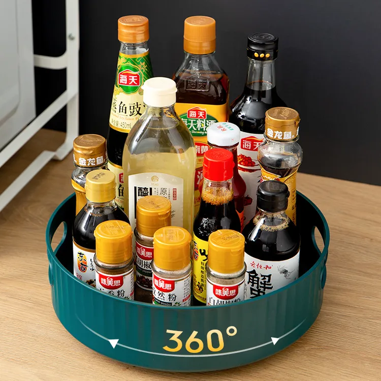 【360旋转托盘】旋转调料置物架厨房收纳转盘神器家用多功能托盘