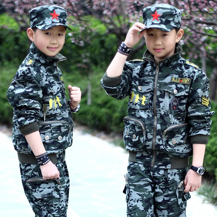 2025春秋新款女童男童迷彩服套装儿童休闲童装中大童军训服运动装
