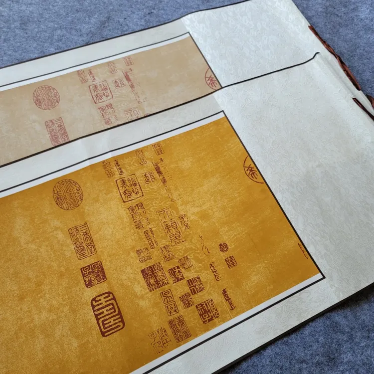 【四尺对开兰亭序横轴】 手工蜡染半生熟  宣纸卷轴   书法作品