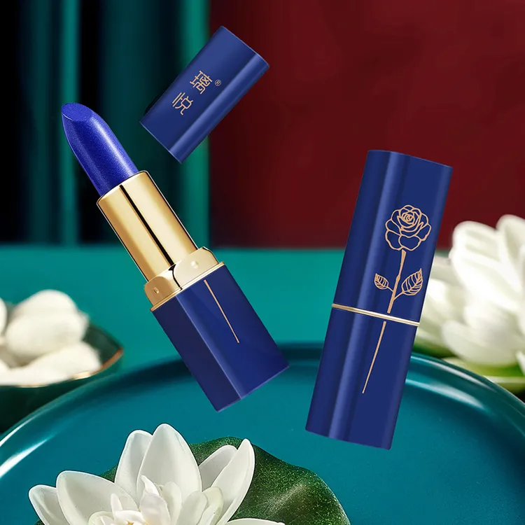 蓝色妖姬魅色温变唇膏口红不沾杯上色防水不掉
