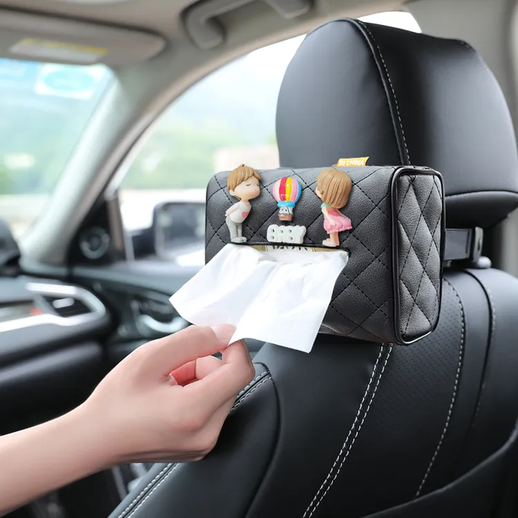 车载纸巾盒套卡通座椅车挂式车内抽纸巾扶手箱多功能车载抽纸巾盒