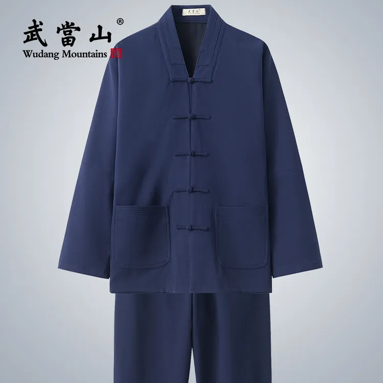 武當山服饰秋冬太极服厚款太极服装男女三宝领三清领道领小褂加厚