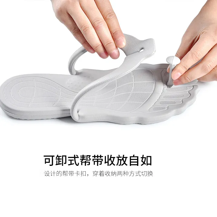 【金铂喜】旅行出差可折叠拖鞋便携人字拖女浴室洗澡防滑酒店居家
