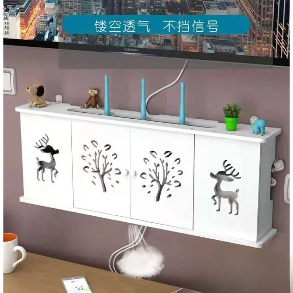 【果儿】免打孔路由器收纳盒 无线WiFi路由器置物架顶盒机顶线路