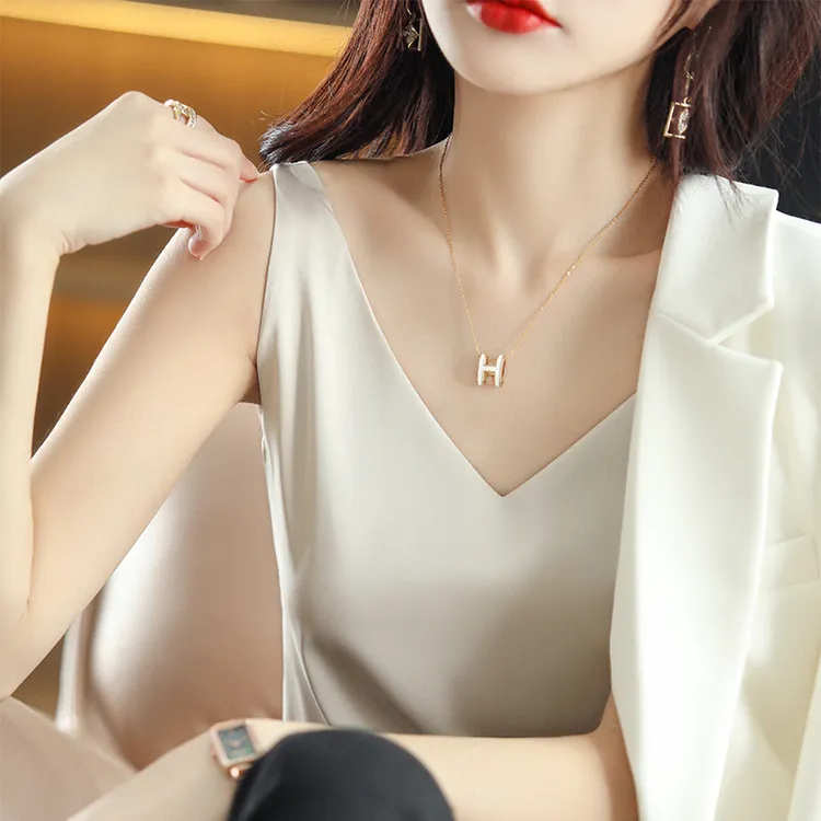 吊带背心女内搭西装打底衫缎面仿真丝滑缎面上衣夏季v领上衣薄款