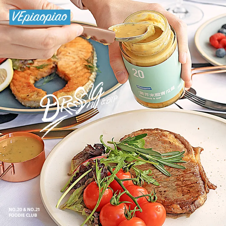 【轻食酱料】黄芥末酸青瓜酱蒜香黄油酱沙拉三明治汉堡酱水煮蛋搭档