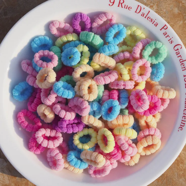 儿童小皮筋头绳发圈发饰新款糖果色毛巾圈女孩扎辫子公主风高弹力