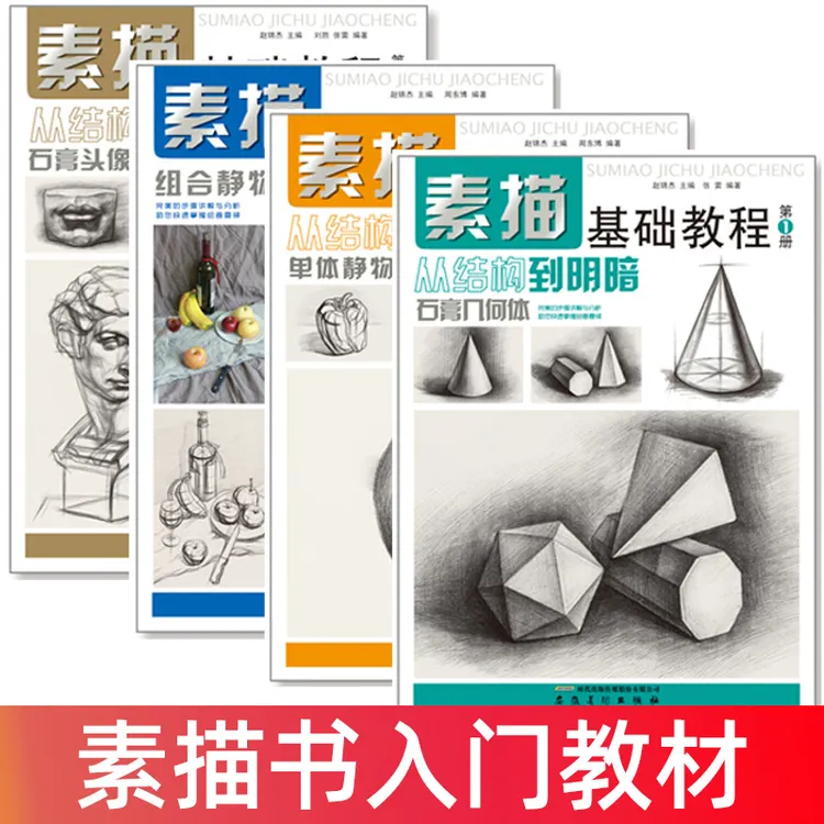素描基础教程人物石膏几何体头像色彩静物入门自学零基础绘画