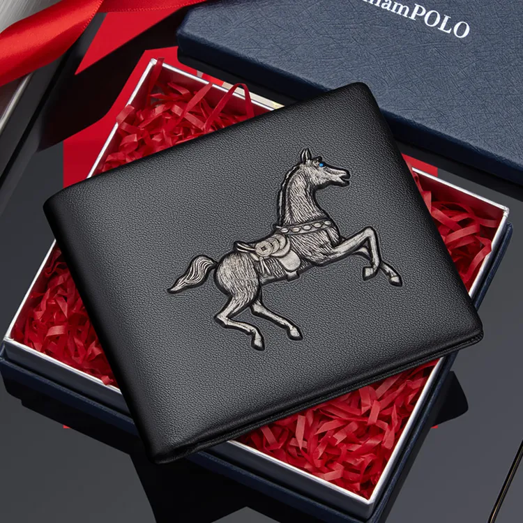 英皇保罗男士高档钱包真皮短款2025新款轻奢简约潮牌多功能多卡位