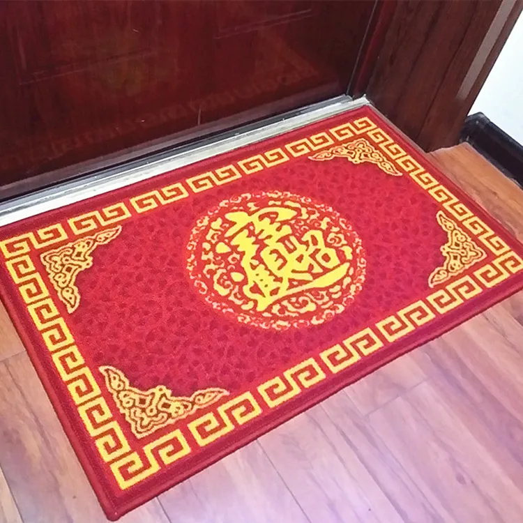 喜庆中国风红色门垫入户脚垫家用玄关进门地垫大门口地板垫子地毯