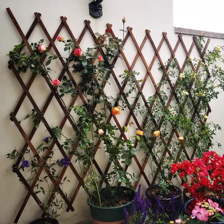 【绿航】庭院碳化防腐伸缩拉网片木栅栏木篱笆绿植物爬藤攀爬户外