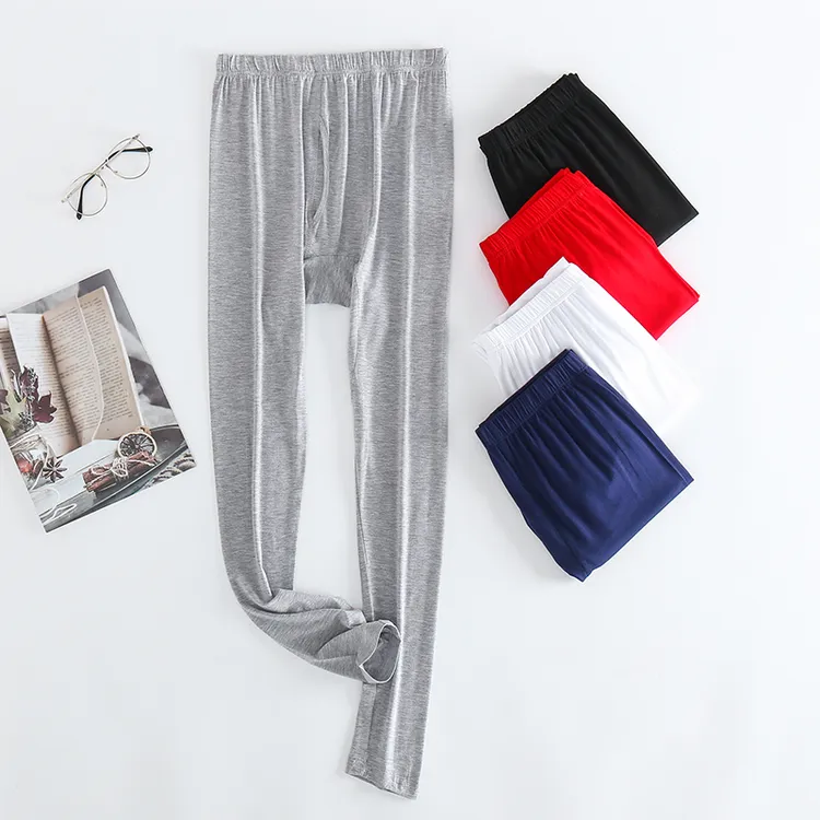 男士薄款打底裤秋裤长裤夏季超薄款轻薄弹力修身透气空调裤睡裤