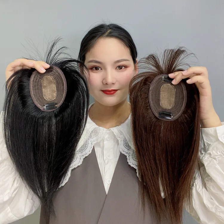 假发片女头顶刘海补发片自然真发蓬松增发量遮白发空气齐刘海假发