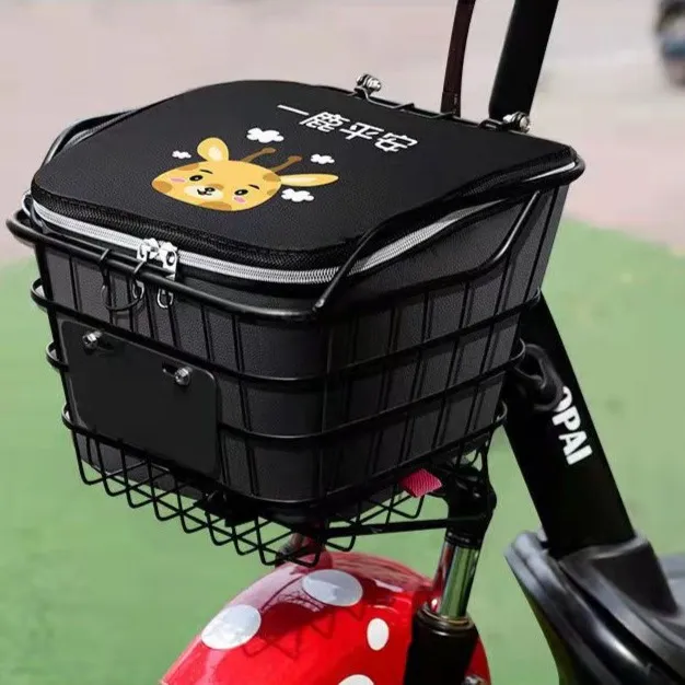 通用电动车车筐内胆自行车车筐防水车筐内罩前车篮带盖内篓置物包