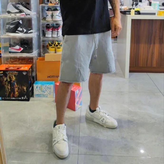 【萝卜合作社】震哥同款短裤流苏毛圈休闲短裤松紧裤腰五分裤男士