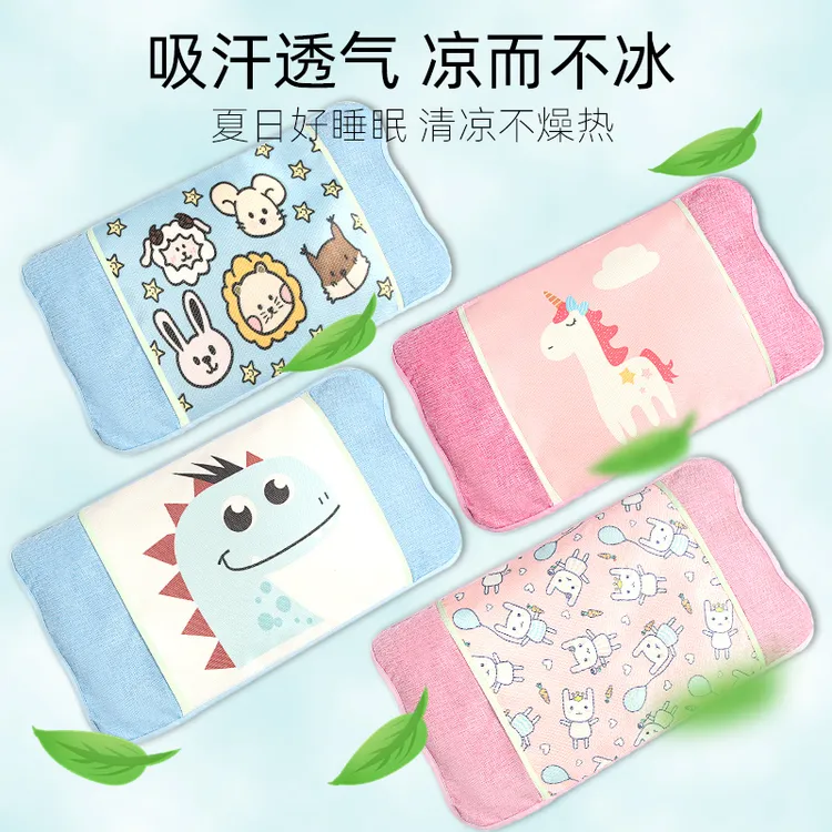 婴儿枕头夏季0-1-3岁以上透气吸汗凉爽儿童宝宝6个月冰丝荞麦凉枕商品图