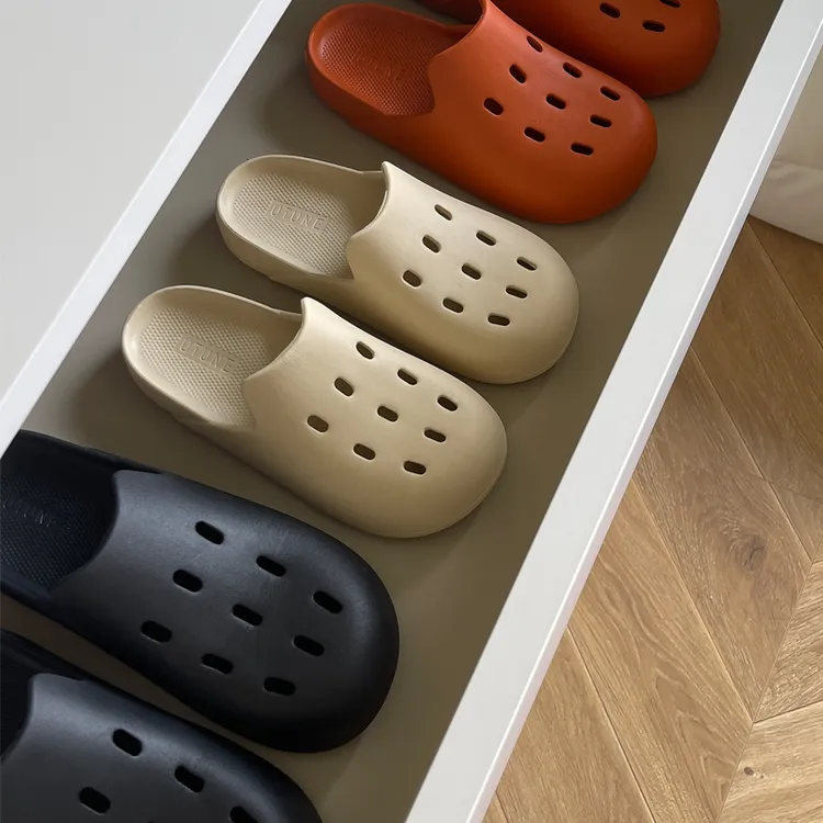 乐穿吉履 穆勒鞋时尚外穿凉拖鞋男女厚底踩屎感防滑包头洞洞鞋潮