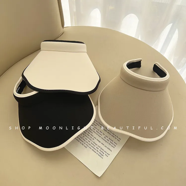 大檐空顶帽防晒遮阳波浪夏季婴儿出游薄款帽子男女儿童宝宝太阳帽