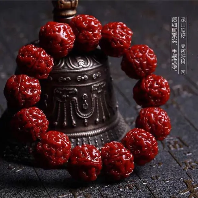 正宗尼泊尔五瓣六瓣大金刚菩提子红皮机刷包浆高档文玩男士手串