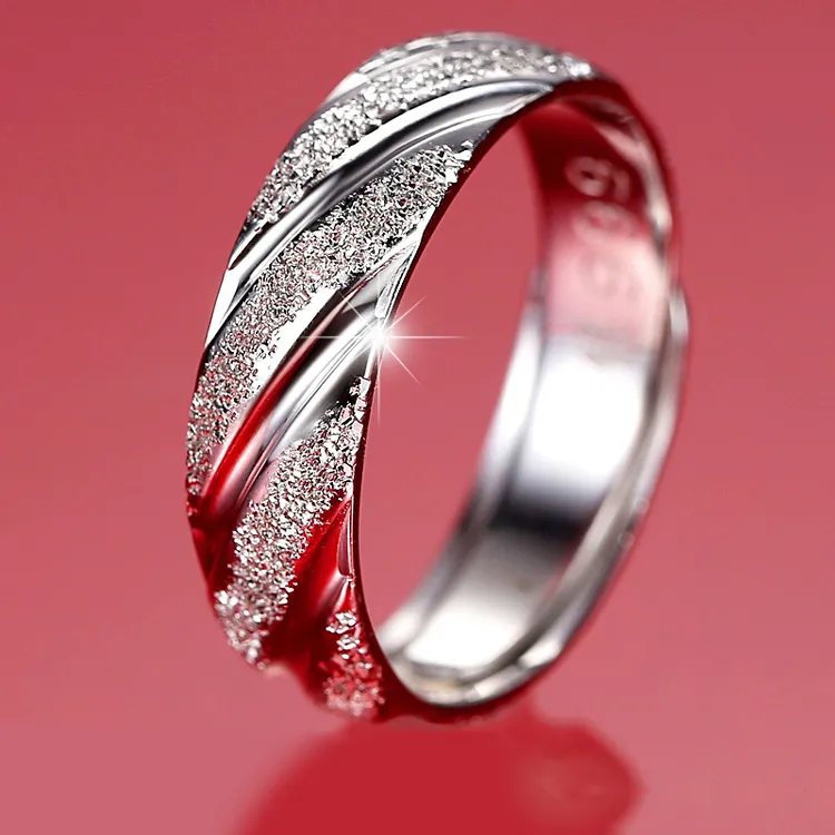 足银戒指 999纯银男女款戒指霸气个性时尚情侣对戒七夕礼物送女友商品图