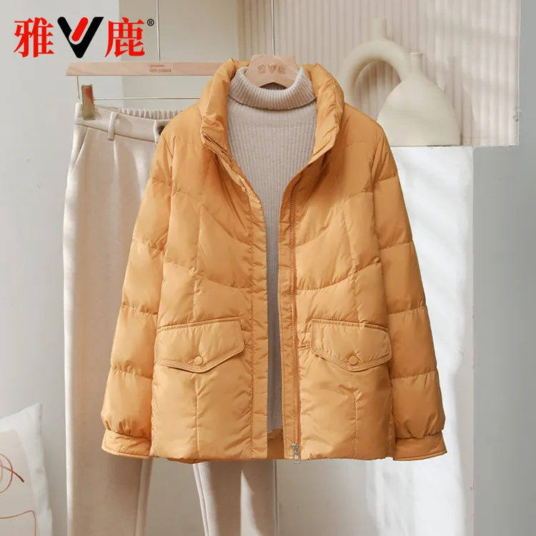雅鹿2025新款轻薄羽绒服女短款简约宽松显瘦韩版轻便休闲保暖外套