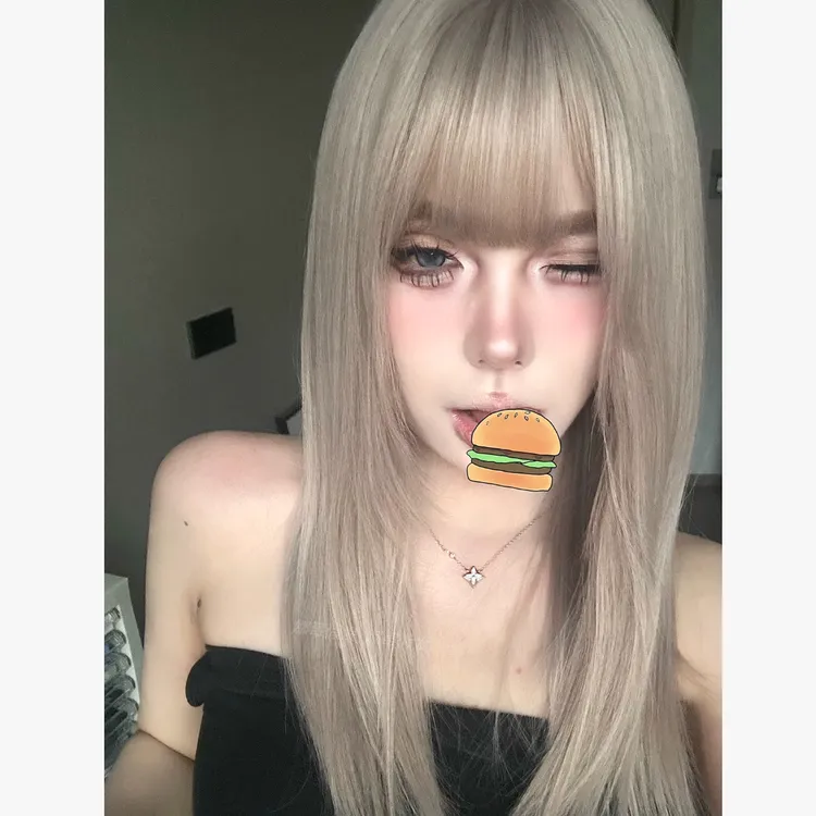 晴天专属浮力【时髦精】灰棕色假发中长直发自然日常全头套娜莓假发