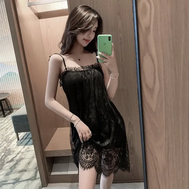 【反季清仓】蕾丝吊带睡裙女新款纯欲风性感大码可外穿家居服