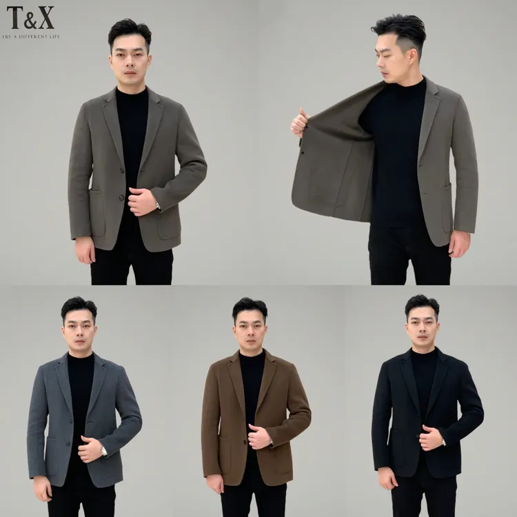 T&X/梯形秋冬男士显瘦羊毛西装春秋外套男装（没有内胆）（0042）
