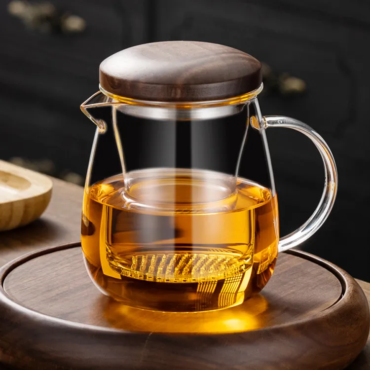 加厚全玻璃内胆花茶壶家用茶水分离泡茶壶带过滤功夫茶具泡茶器